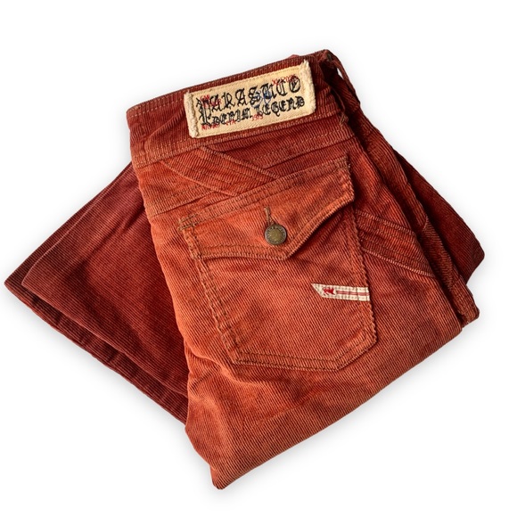 NWT Vintage Parasuco Corduroy Flared Pants Jeans Low Rise Extra Long 23 - Picture 7 of 8